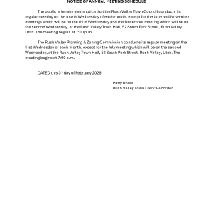 Notice of Annual Meeting Schedule